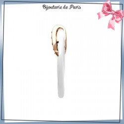 Pendentif coeur céramique blanc en plaqué or rose - La Bijouterie de Paris
