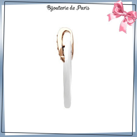 Pendentif coeur céramique blanc en plaqué or rose - La Bijouterie de Paris