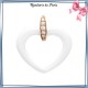 Pendentif coeur céramique blanc en plaqué or rose - La Bijouterie de Paris