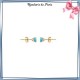 Boucles d'oreilles bleu turquoise plaqué or - 5 MM - La Bijouterie de Paris