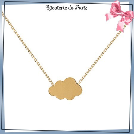Collier nuage plaqué or - La Bijouterie de Paris