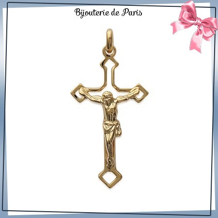 Crucifix plaqué or - La Bijouterie de Paris