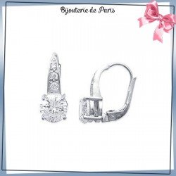 Boucles d'oreilles brisures zirconiums en argent