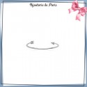 Bracelet jonc ouvert argent et zirconium flèche