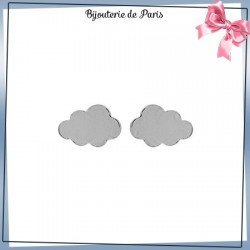 Boucles d'oreilles puce nuage argent