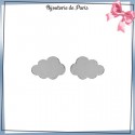 Boucles d'oreilles puce nuage argent