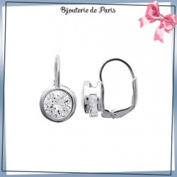 Boucles d'oreilles brisures zirconium en argent
