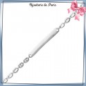 Bracelet identité grain de café argent - 18 cm - 4 mm