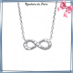 Collier infini argent et zirconiums