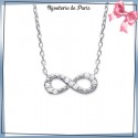 Collier infini argent et zirconiums
