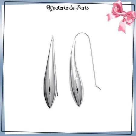 Boucles d'oreilles pendantes goutte argent - La Bijouterie de Paris