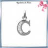 Pendentif initiale C argent et zirconiums - La Bijouterie de Paris