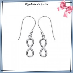 Boucles d'oreilles pendantes infini argent