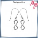 Boucles d'oreilles pendantes infini argent