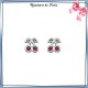 Boucles d'oreilles cerise argent - La Bijouterie de Paris