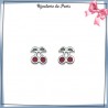 Boucles d'oreilles cerise argent - La Bijouterie de Paris