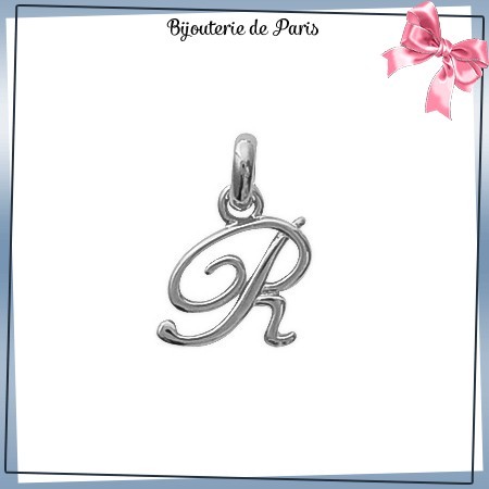 Pendentif initiale R argent - La Bijouterie de Paris
