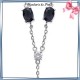 Collier cravate pierres noires et blanches argent - La Bijouterie de Paris