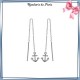 Boucles d'oreilles longues ancre marine argent - La Bijouterie de Paris