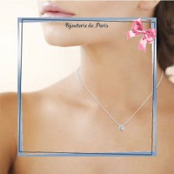 Collier argent et zirconium