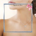 Collier argent et zirconium