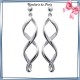 Boucles d'oreilles pendantes torsades argent - La Bijouterie de Paris