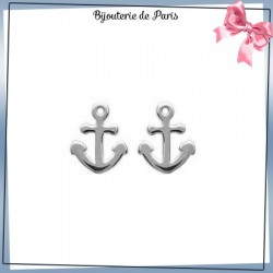 Boucles d'oreilles ancre marine argent - La Bijouterie de Paris