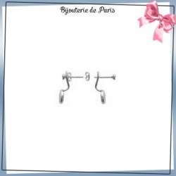 Bijoux lobes oreilles argent et zirconiums pastille - La Bijouterie de Paris