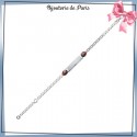 Bracelet identité enfant coccinelles argent - 16 cm