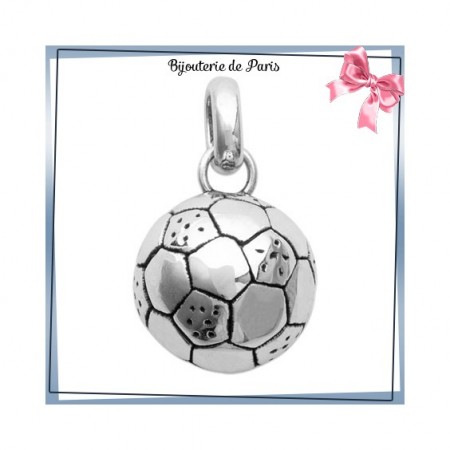 Pendentif ballon de foot argent - La Bijouterie de Paris