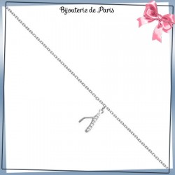 Bracelet os porte-bonheur bréchet argent et zirconiums