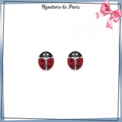 Boucles d'oreilles coccinelle argent
