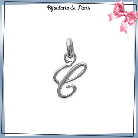 Pendentif initiale C argent - La Bijouterie de Paris