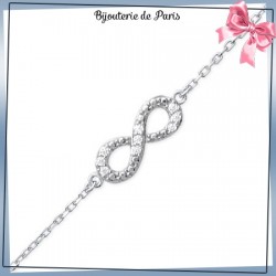 Bracelet infini argent et zirconium - La Bijouterie de Paris