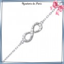 Bracelet infini argent et zirconium