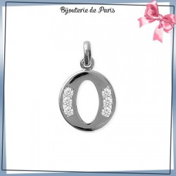 Pendentif initiale O argent et zirconiums - La Bijouterie de Paris