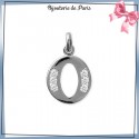 Pendentif initiale O argent et zirconiums