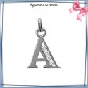 Pendentif initiale A argent et zirconiums