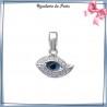 Pendentif oeil bleu argent - La Bijouterie de Paris