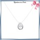 Collier fil transparent goutte zirconium et argent - La Bijouterie de Paris