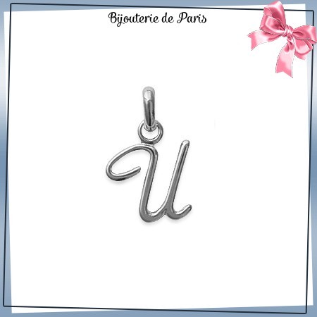 Pendentif initiale U argent - La Bijouterie de Paris