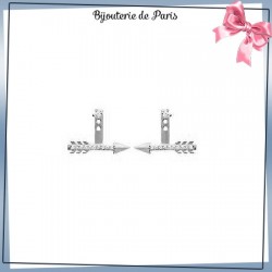 Bijoux lobes oreilles argent et zirconiums flèche - La Bijouterie de Paris
