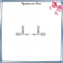 Bijoux lobes oreilles argent et zirconiums flèche