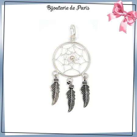 Pendentif attrape-rêves argent