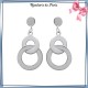 Boucles d'oreilles pendantes 2 anneaux argent - La Bijouterie de Paris