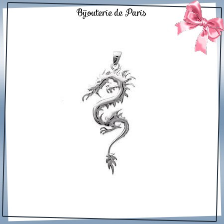 Pendentif dragon argent - La Bijouterie de Paris