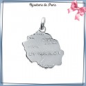 Pendentif carte Réunion argent