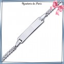 Bracelet identité bébé argent - 15 cm