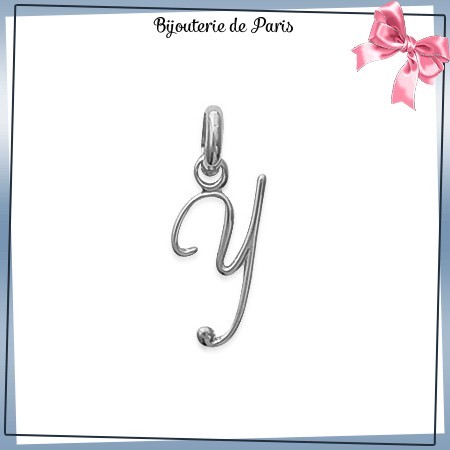 Pendentif initiale Y argent - La Bijouterie de Paris