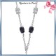 Collier cravate pierres noires et blanches argent - La Bijouterie de Paris